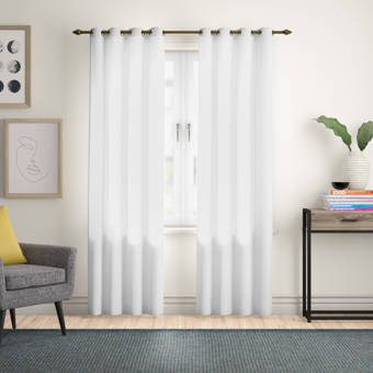 Andover Mills Musgrove Geometric Semi Sheer Grommet Curtain Panels Reviews Wayfair