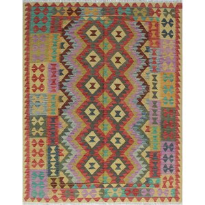 One-of-a-Kind Vallejo Kilim Nebahat Hand-Woven Wool Red Area Rug