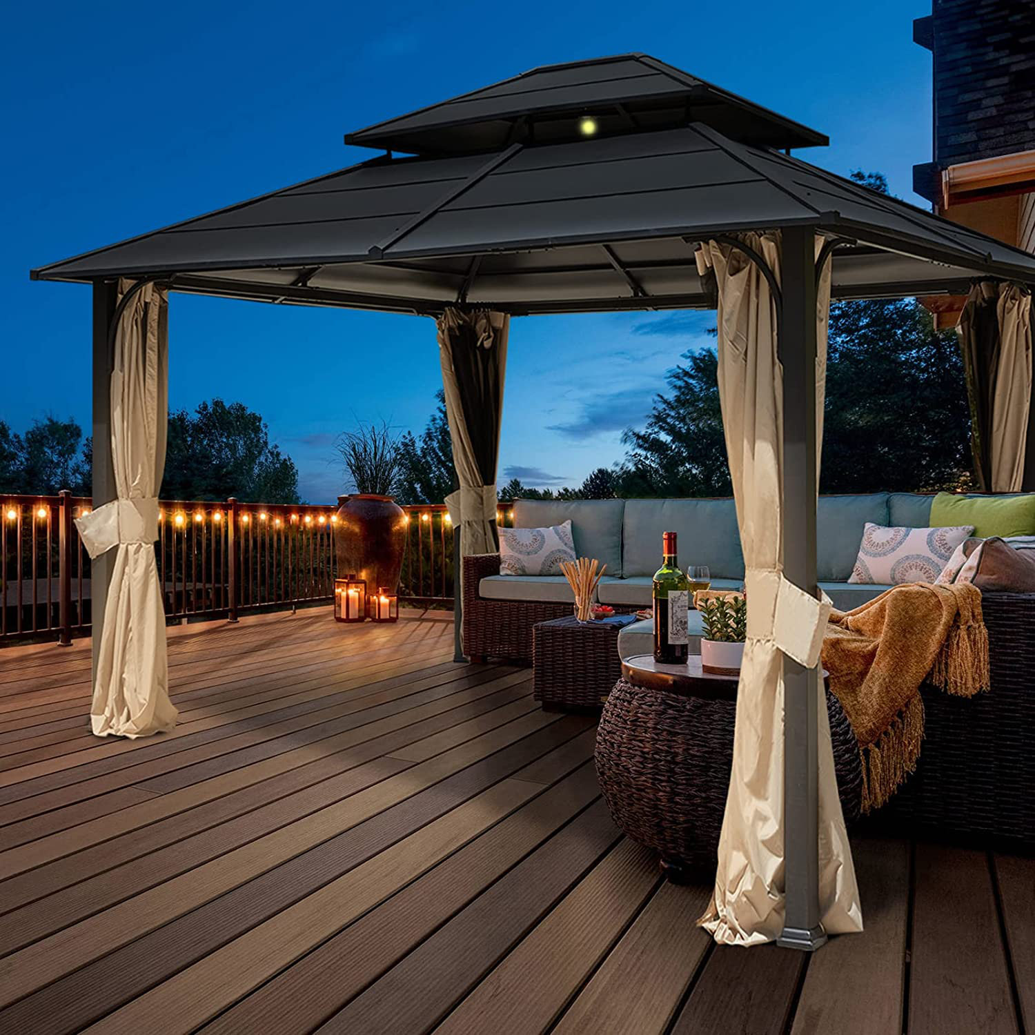 MELLCOM 12' X 14' Hardtop Gazebo 