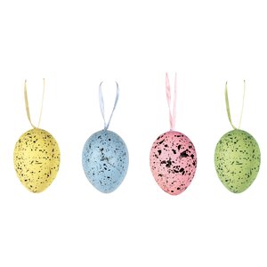 12 Piece Pastel Speckled Egg Pod Ball Ornament Set