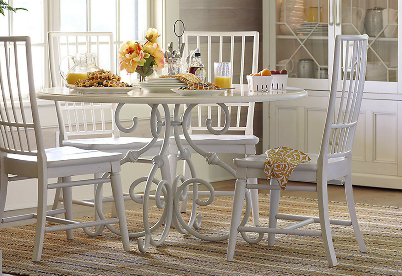 white dining room southern charm