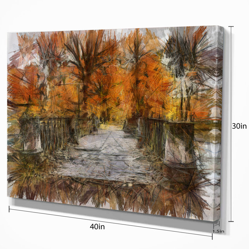 Designart Beautiful Watercolor Autumn Forest Painting Print On Wrapped Canvas Wayfair