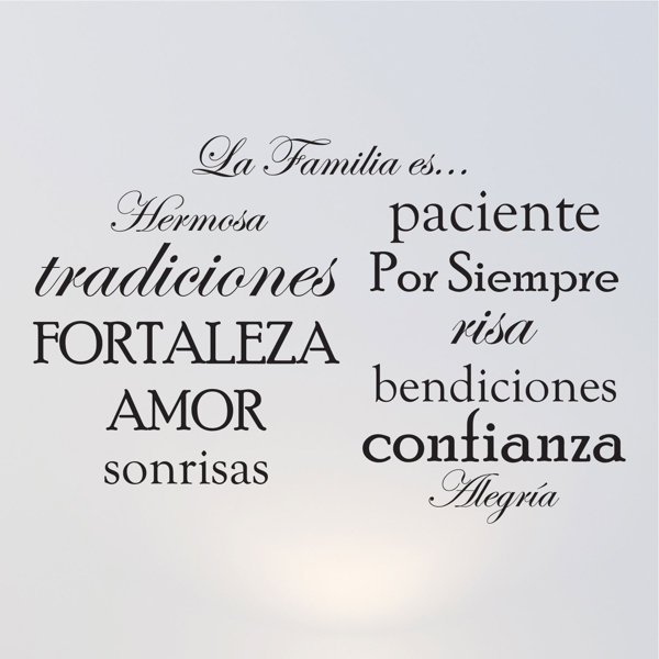 Winston Porter 12 Piece Family Quote Words Vinyl La Familia Es