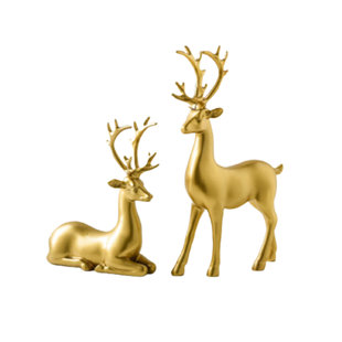 Details about   NEW 9.5" tall BROWN Spotted Deer Reindeer Figurine Xmas Glitter & Bell Vtg Style 