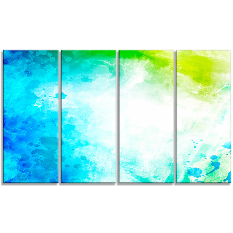 Designart Abstract 4 Piece Wrapped Canvas Painting Print Set On