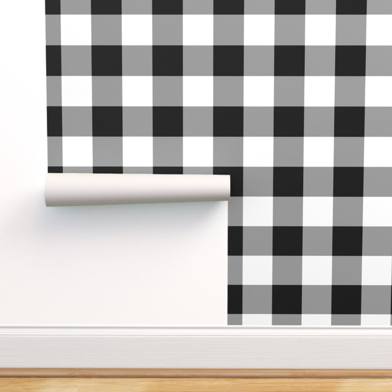 Ebern Designs O Connell Buffalo Plaid Removable Peel And Stick