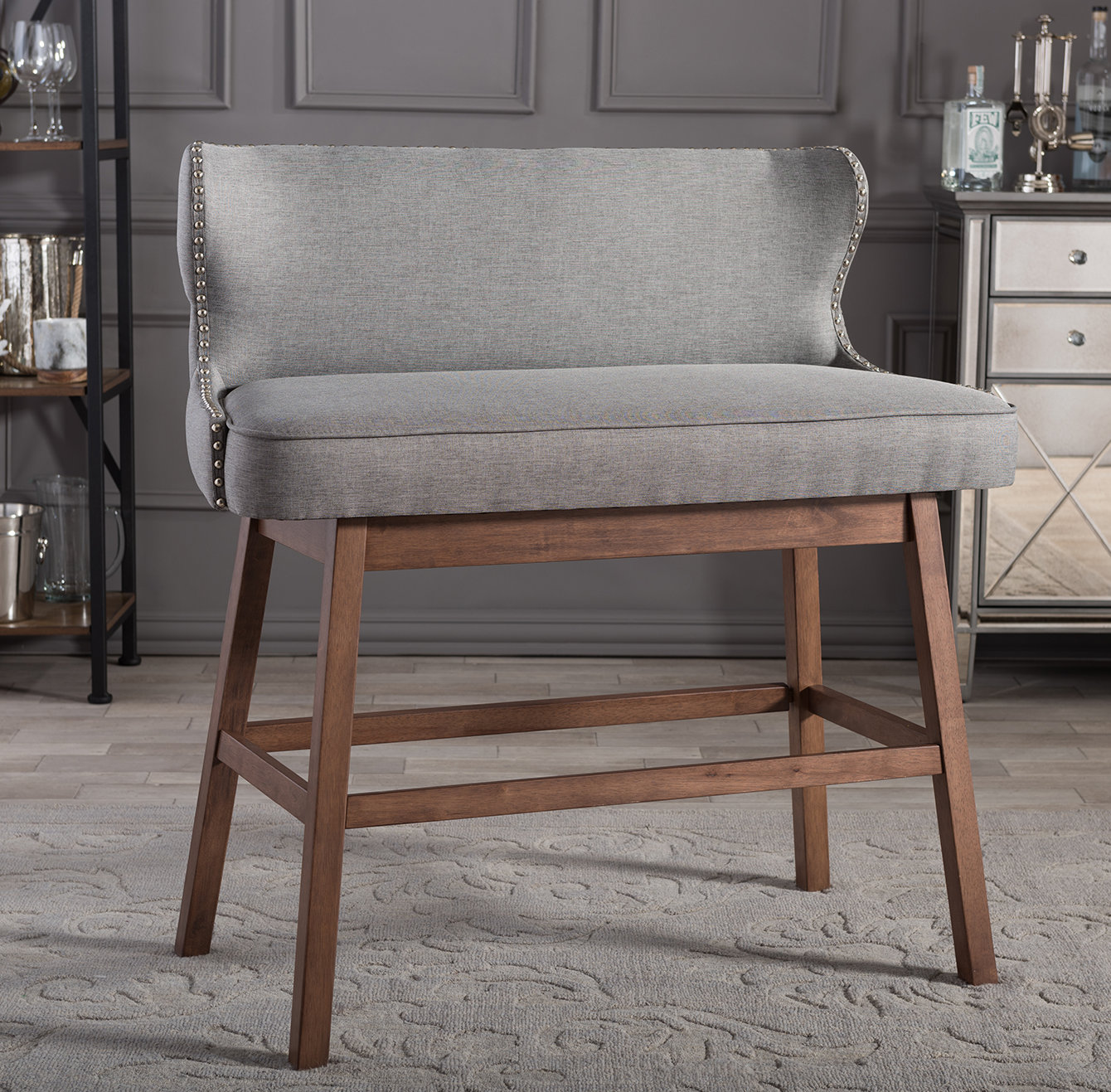 Corrigan Studio Isobel Upholstered Bar Bench Reviews Wayfair