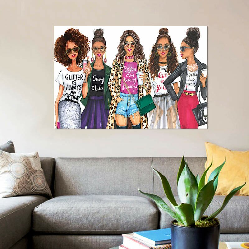'Fashionistas, African American' by Rongrong DeVoe - Wrapped Canvas Graphic Art Print