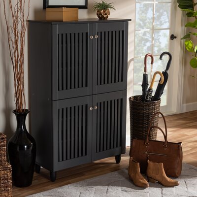 Entryway 18 Pair Shoe Storage Cabinet