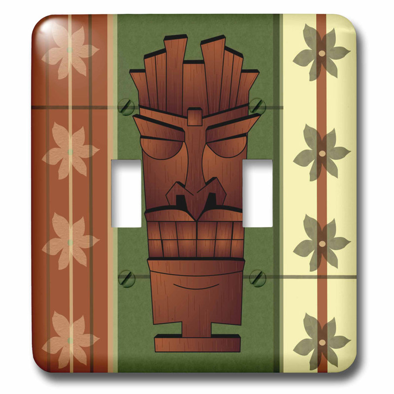 3drose Wood Grain Tropical Tiki Mask 2 Gang Toggle Light Switch Wall Plate Wayfair