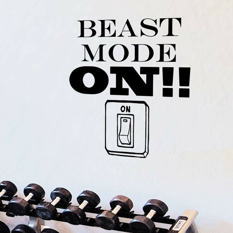 Winston Porter Beast Mode On Fitness Motivational Gym Wall Decal Reviews Wayfair