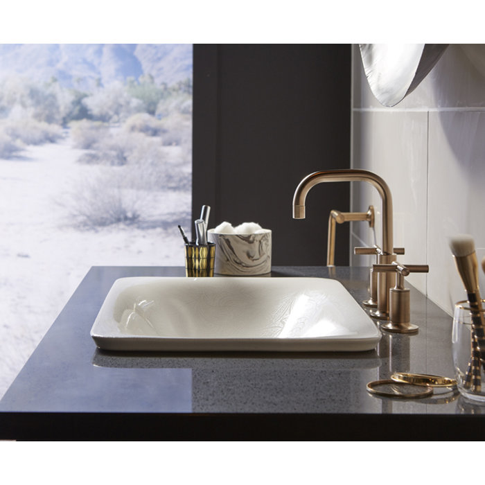 Sartorial Vitreous China Rectangular Vessel Bathroom Sink