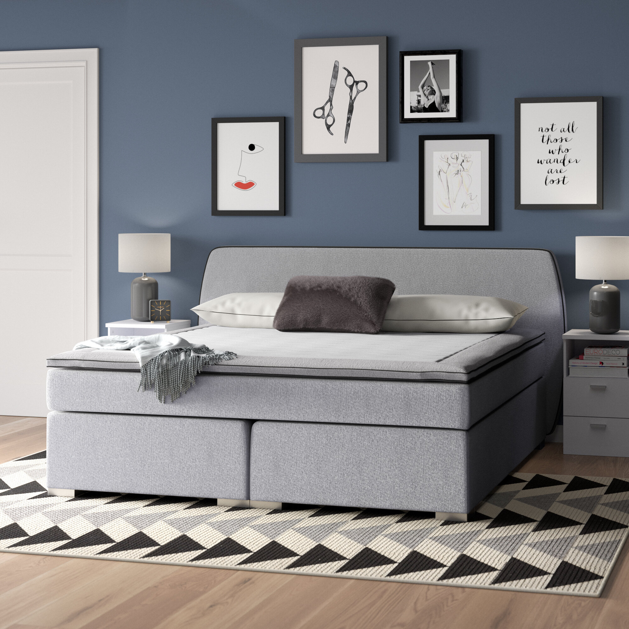 Modernmoments Boxspringbett Eugen Mit Topper Bewertungen Wayfair De