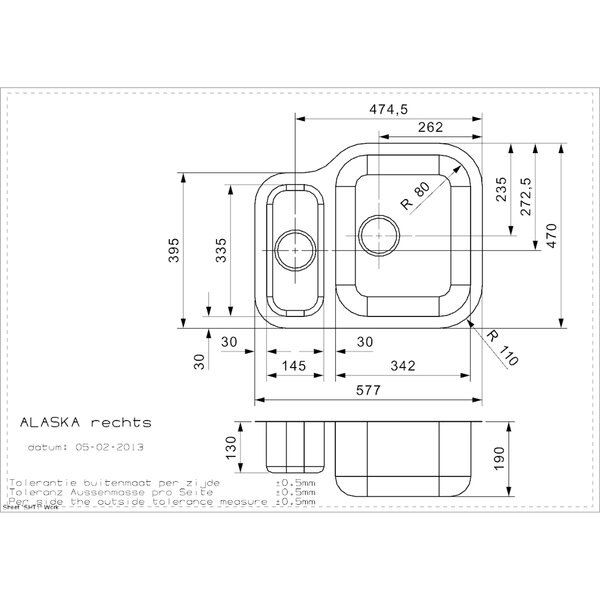 Reginox 57cm X 47cm Undermount Sink With Bowl And Drainer In Stainless Steel Wayfair Co Uk