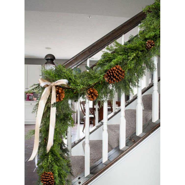 The Holiday Aisle® Artificial Cypress Garland With Pine Cones