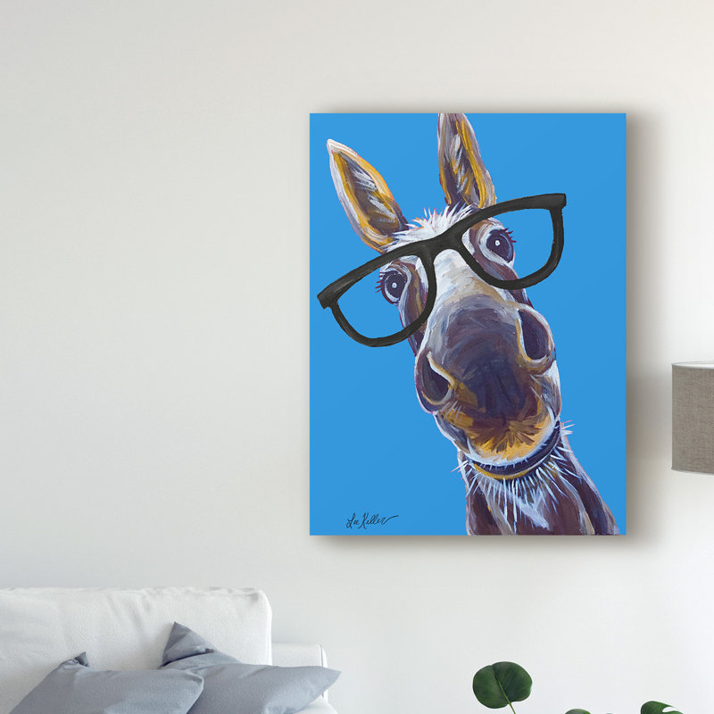 World Menagerie Donkey Snickers Glasses Acrylic Painting Print
