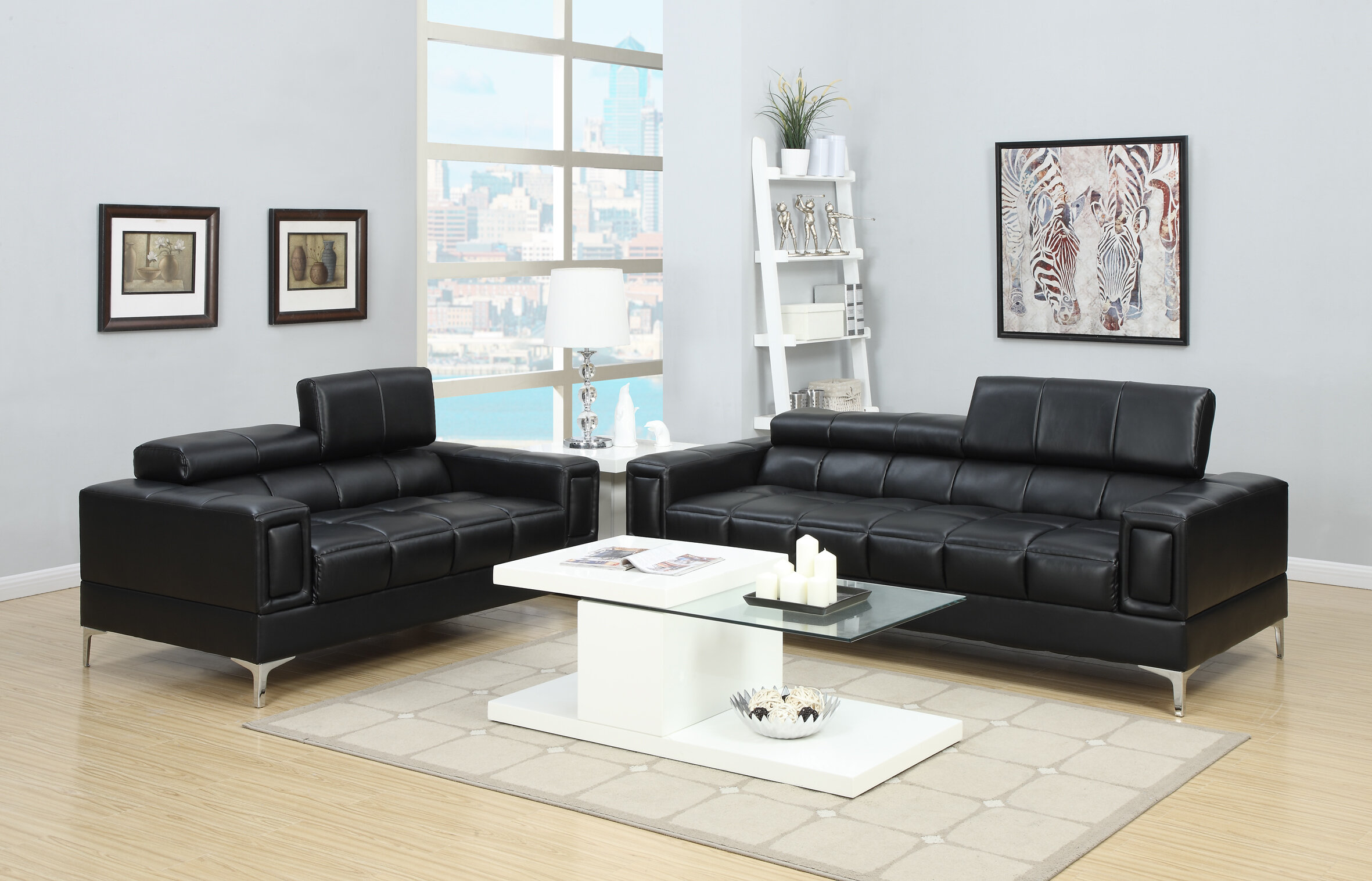 Loveseat Details about   Modern 4-Piece Faux Leather Sofa Set Couch White Chair & Ottoman 