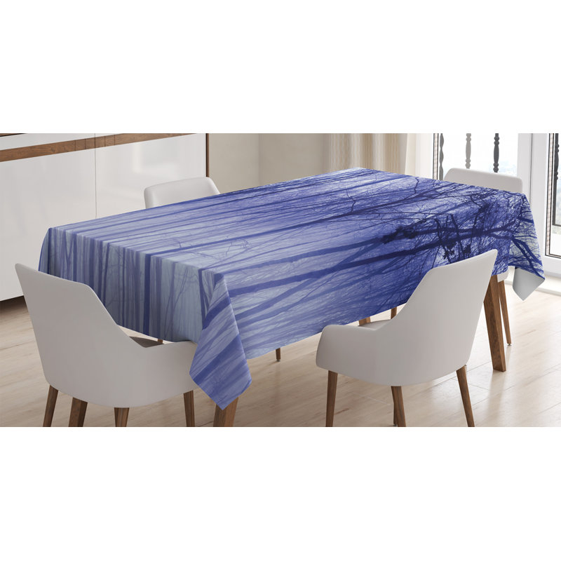 East Urban Home Ambesonne Woodland Tablecloth Foggy Misty Purple