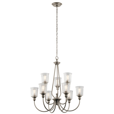 Marseilles 9 Light Shaded Chandelier August Grove Color Classic Pewter