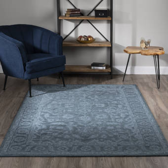 Exquisite Rugs Pavillion Hand Woven Wool Navy Area Rug Wayfair