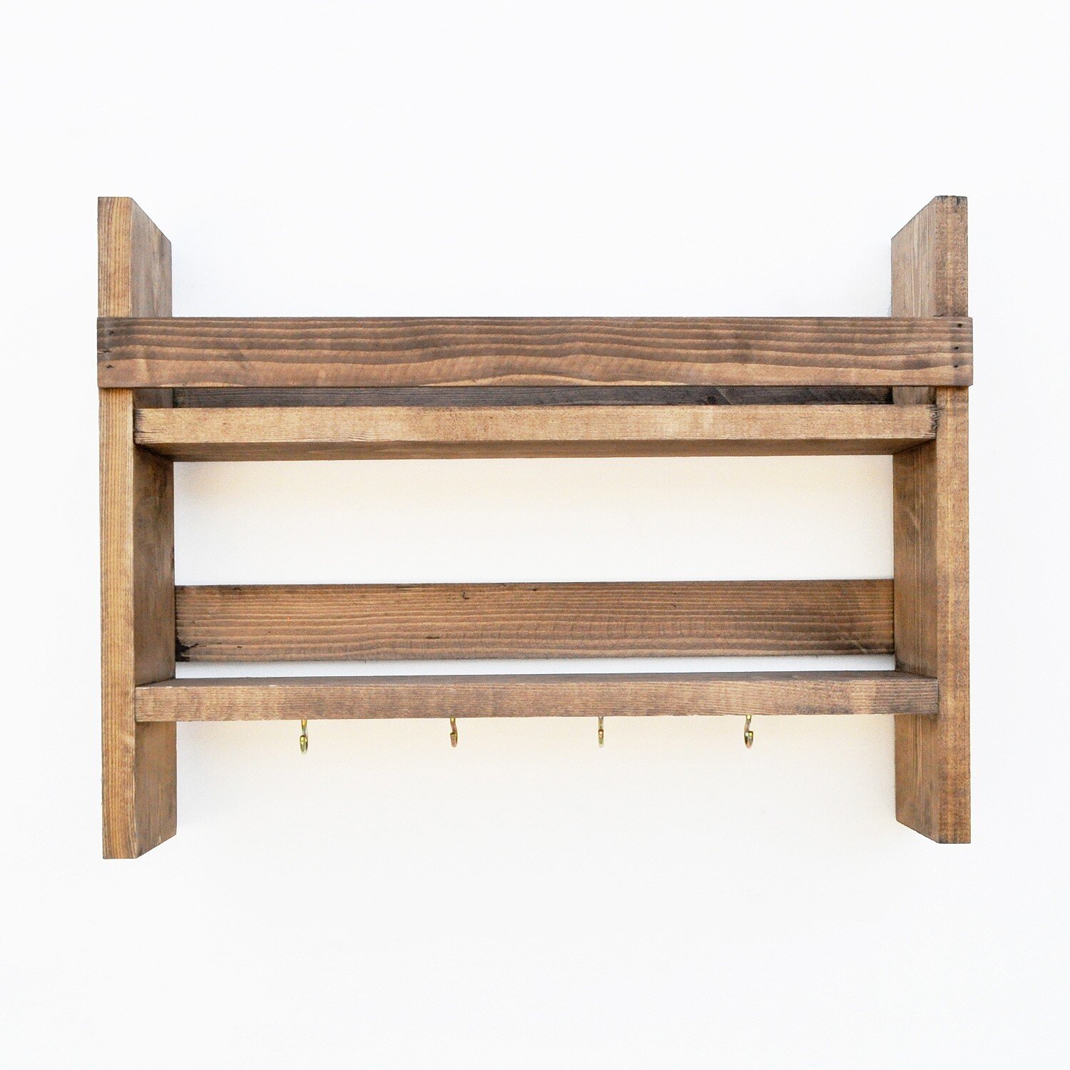 East Urban Home Lansdale 2 Piece Spruce Solid Wood Accent Shelf with ...