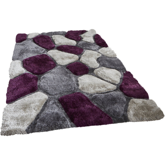 Pedro Hand Tufted Grey Purple Area Rug