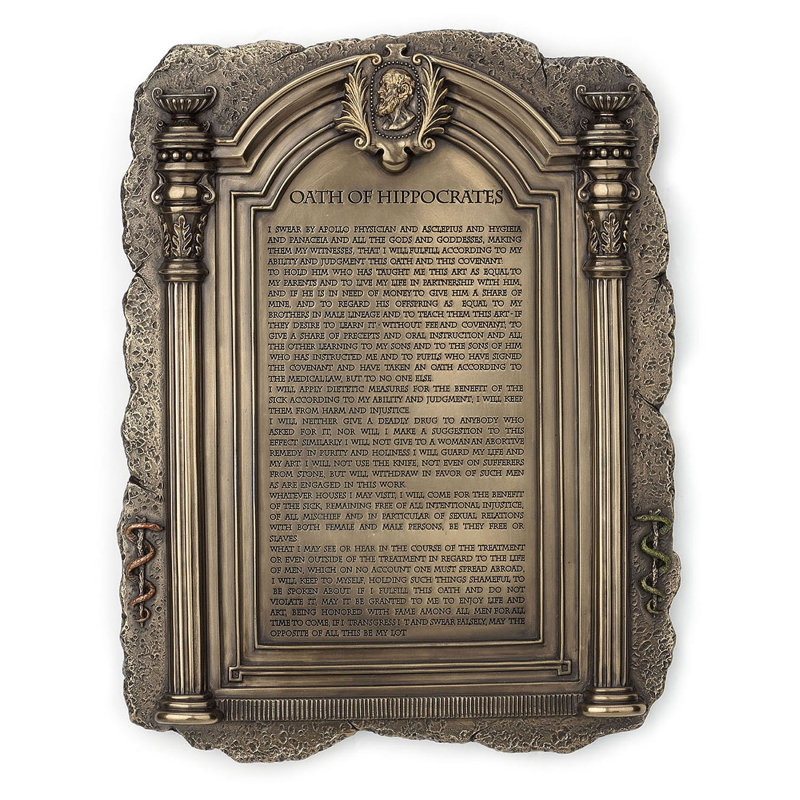 hippocrates of kos hippocratic oath plaque wall decor