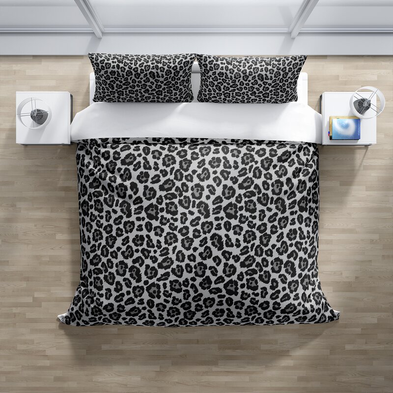 World Menagerie Prampton Leopard Print Duvet Cover Set Wayfair