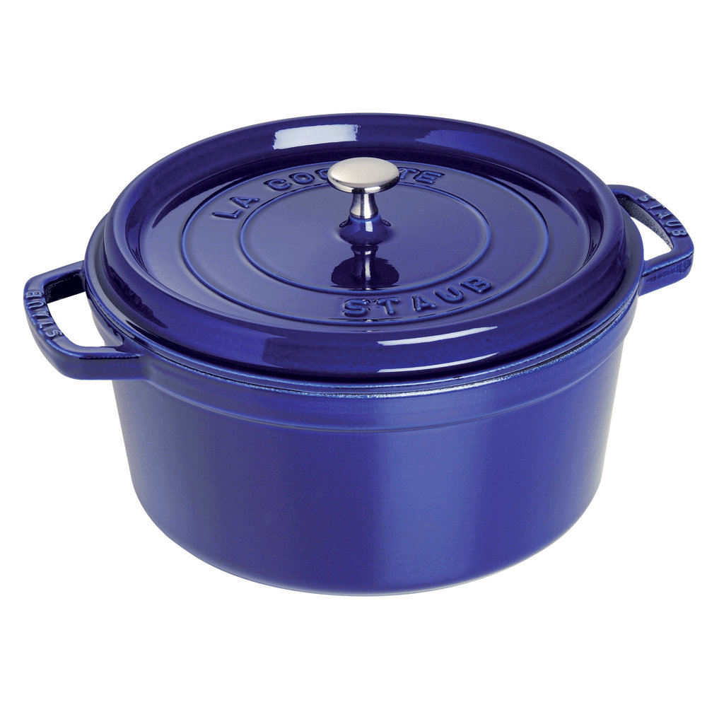 Staub Cast Iron 6 Qt Shallow Wide Round Dutch Oven