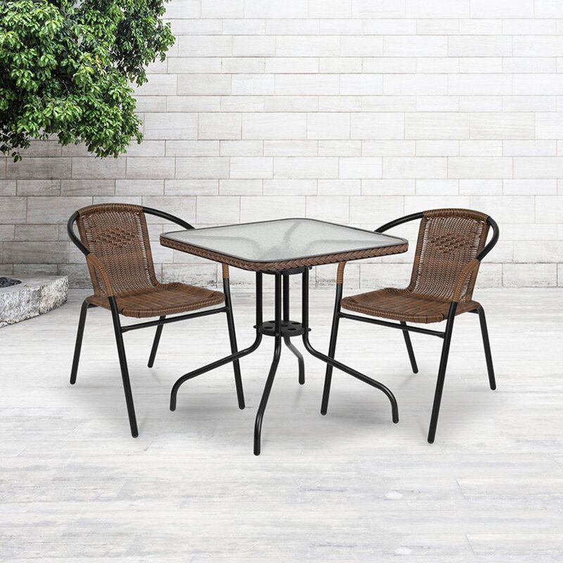 Offex Square 3 Piece Bistro Set Wayfair