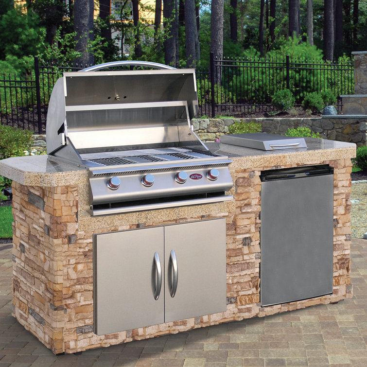 Cal Flame 84" 3-Piece 4-Burner Liquid Propane Island | Wayfair