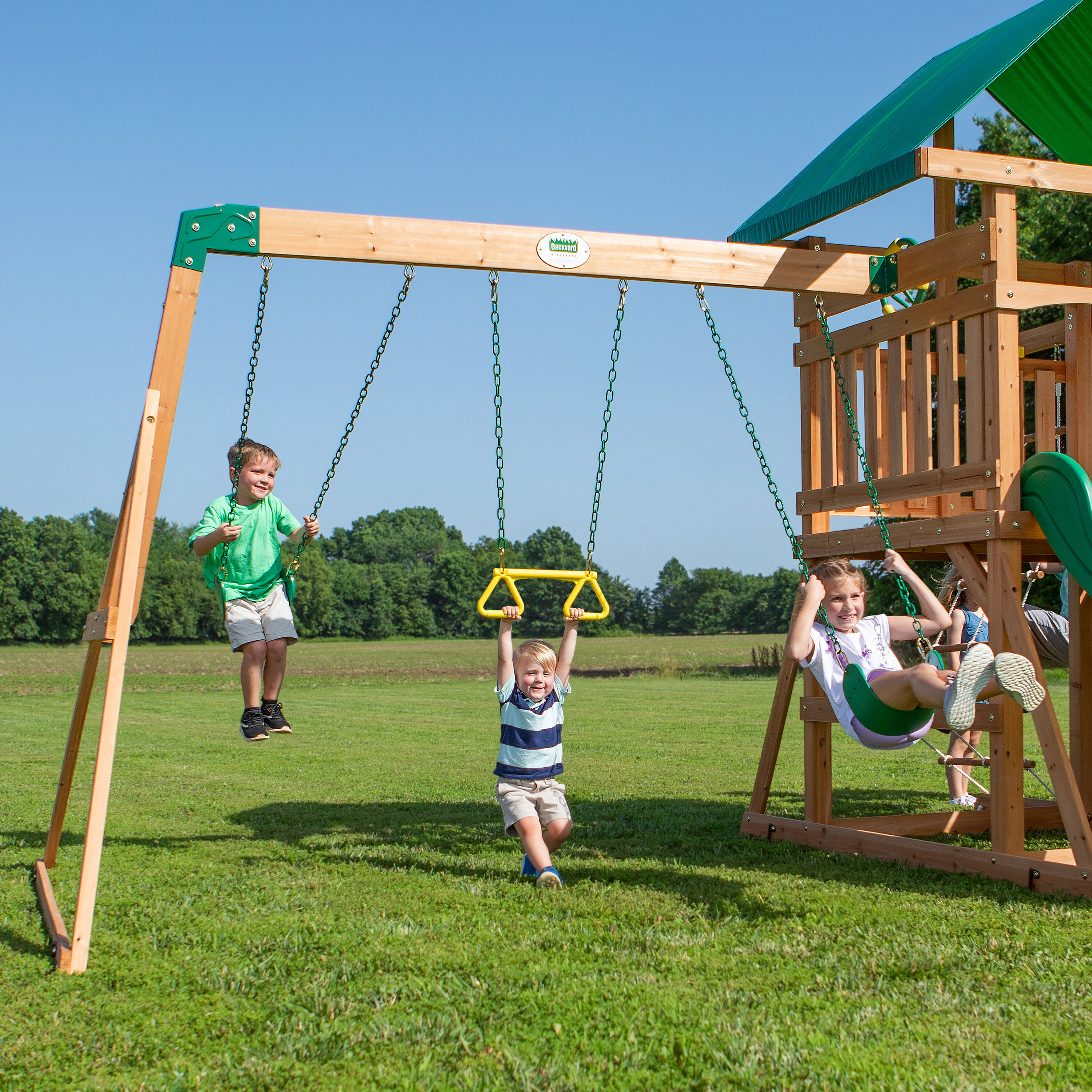 mount mckinley all cedar wood swing set