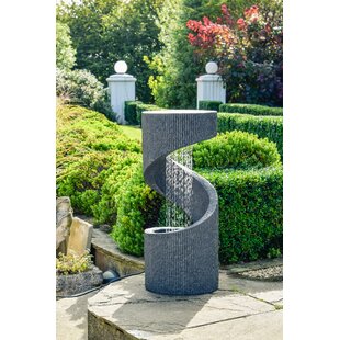 Brant Glass Fiber Reinforced Concrete Spiral Water Feature With LED Light By Freeport Park
