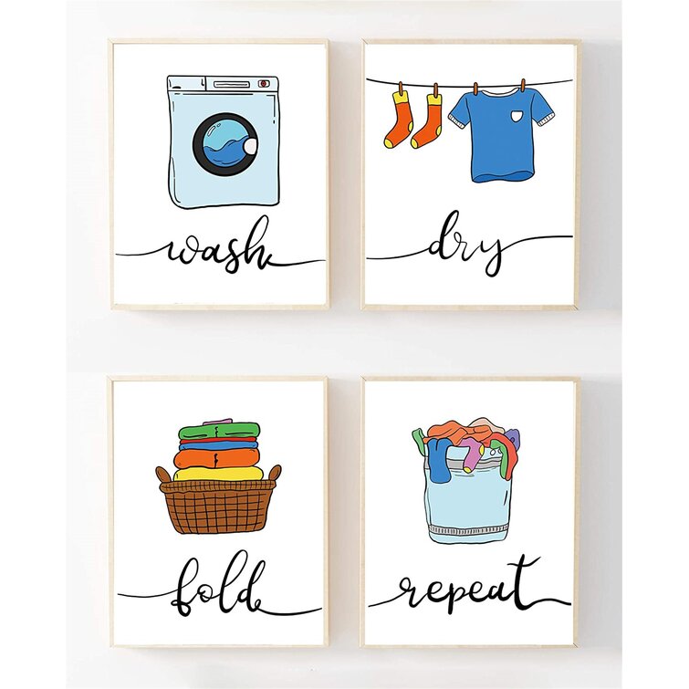 set of two Laundry art prints unframed wall decor poster