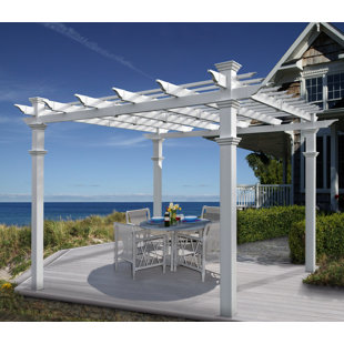 Go to store & view more images Venetian 10 Ft. W x 10 Ft. D Vinyl Pergola by New England Arbors