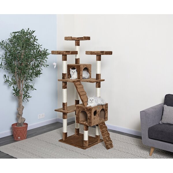 Go Pet Club Cat Tree Condo House Leopard Kitty Furniture Tower Scratch Play New 