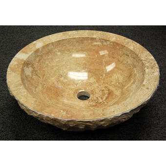 Tashmart Angled Chiseled Stone Circular Vessel Bathroom Sink Wayfair