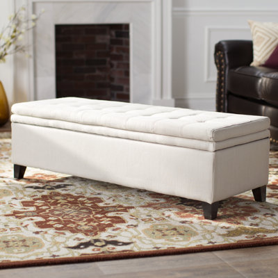 Three Posts Loganton Storage Bench Color Off White