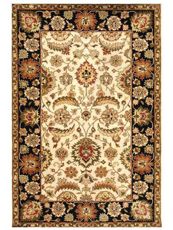 Acura Rugs Artios Oriental Handmade Tufted Wool Ivory Black Area Rug Wayfair
