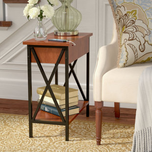 Abbottsmoor End Table With Built-In Outlets By Andover Mills