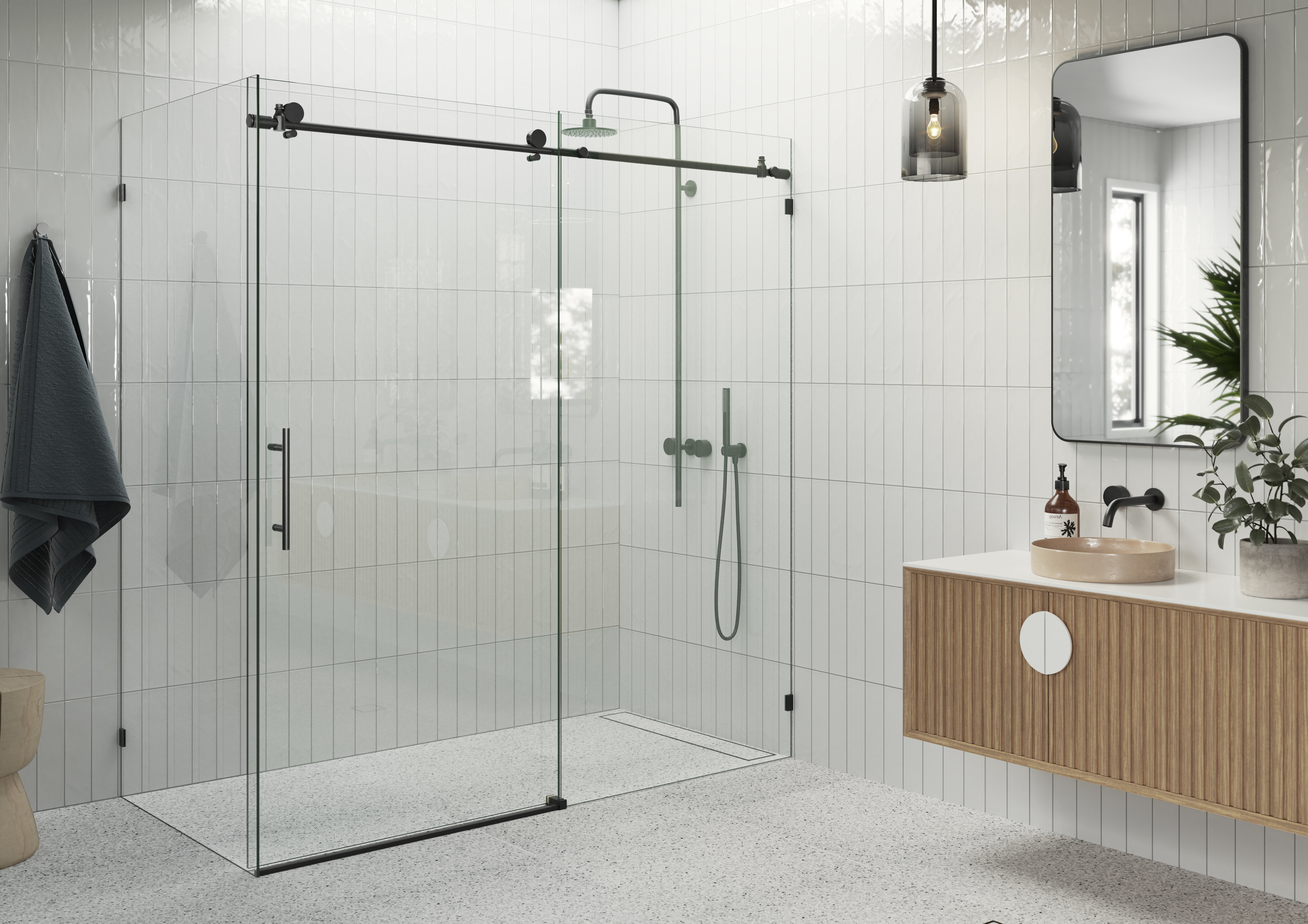 Glass Warehouse 72 W X 78 H Single Sliding Frameless Shower Door And Reviews Wayfair 1860