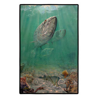 Millwood Pines Cornejo Dragon Slayer Largemouth Bass 36 In X 24 In Non Slip Outdoor Door Mat Wayfair