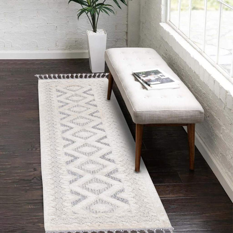 World Menagerie Acme Machine Woven Grey/Cream Rug | Wayfair.co.uk