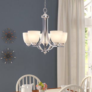 bushed nickel chandeliers you ll love wayfair