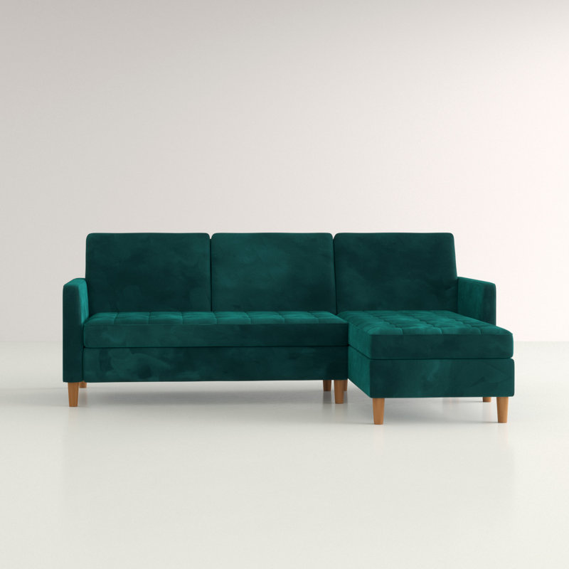 Hashtag Home Bozeman Reversible Sleeper Sectional Reviews Wayfair