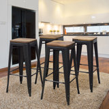 Ogata Solid Wood 30 Bar Stool (Set of 4) by Williston Forge