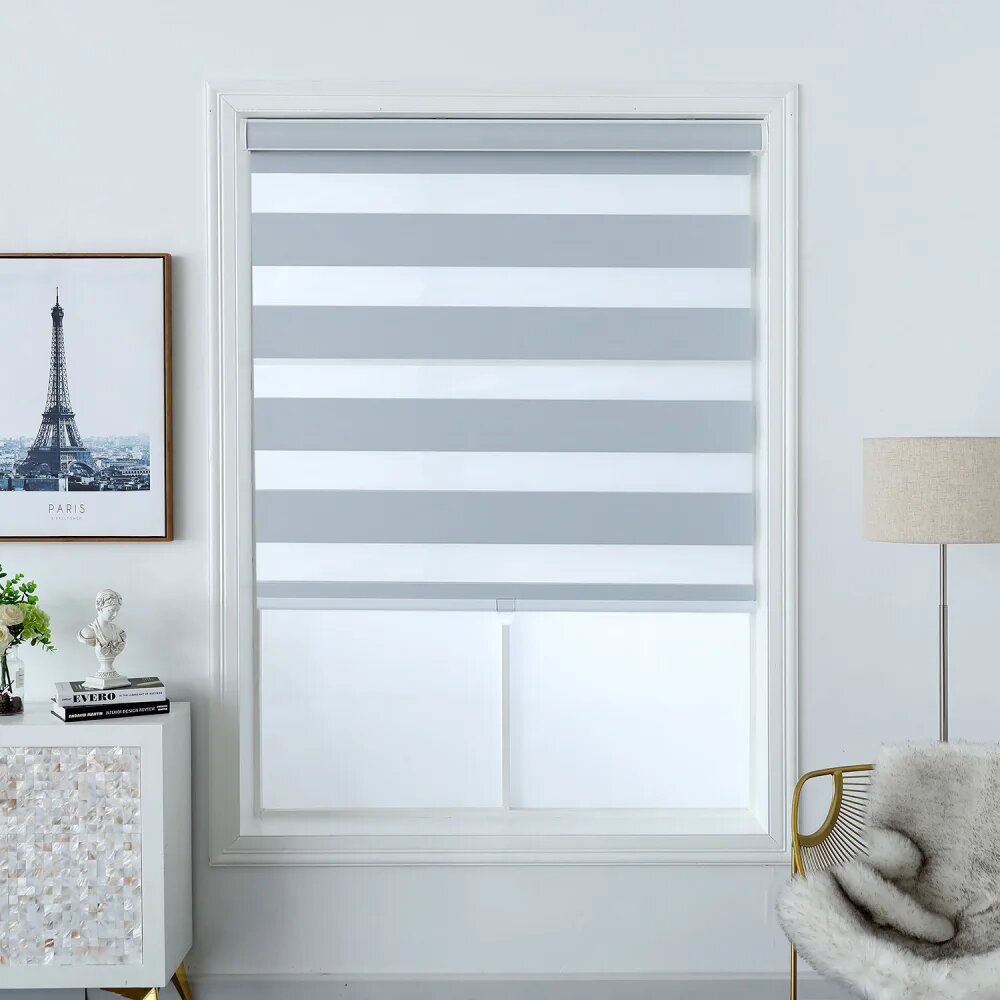 Symple Stuff Wide & Thick Stripe Blackout Roller Shade & Reviews | Wayfair