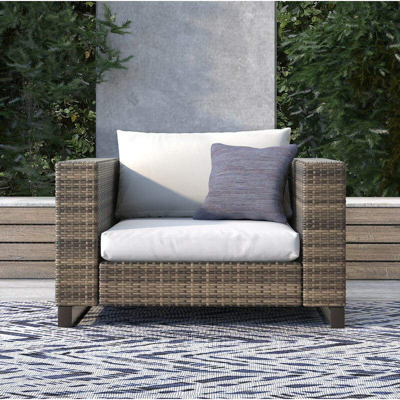 oceanside outdoor wicker patio chair with cushions