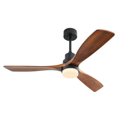 nicola 52'' 3 - blade modern ceiling fan with remote control and light kit