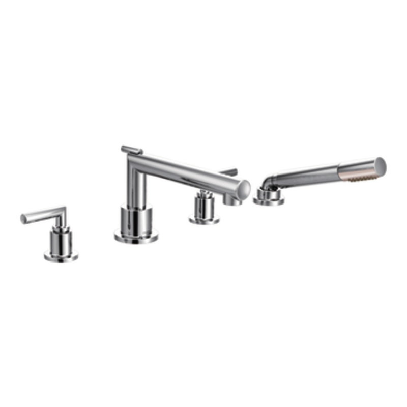 Moen Arris Double Handle Deck Mounted Roman Tub Faucet With Optional Side Spray Wayfair